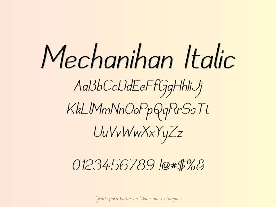 Fonte Mechanihan Italic Grátis Para Baixar