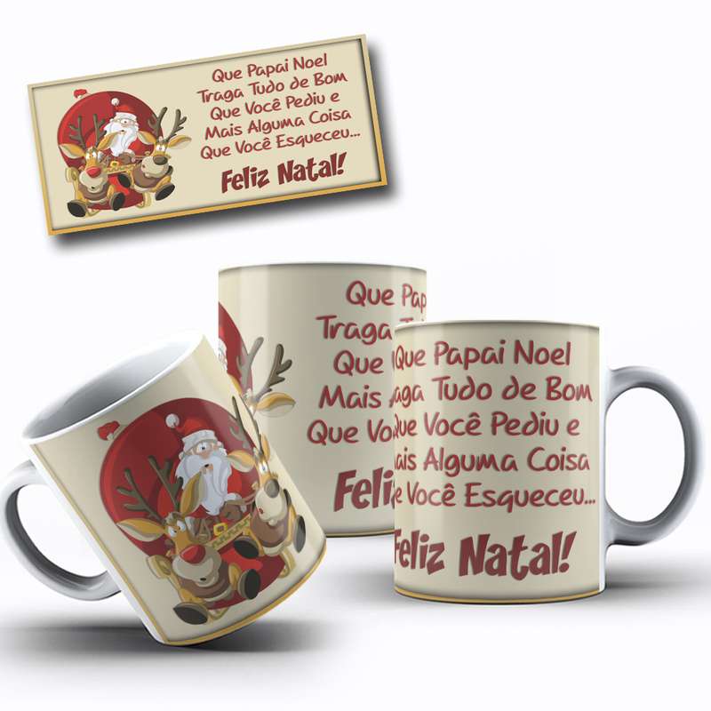 Arte Para Caneca Papai Noel Natal Personagens 32
