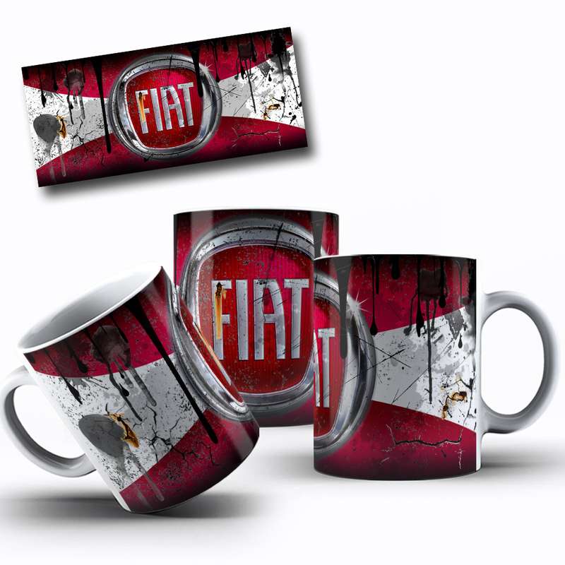 Arte Para Caneca Fiat Logotipo Estilo Grunge 46