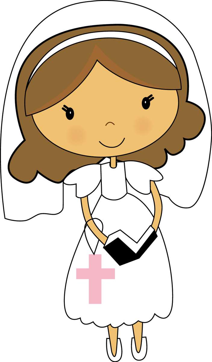 Menina De Vestido Branco E Cruz Personagem Png Grátis Para Baixar