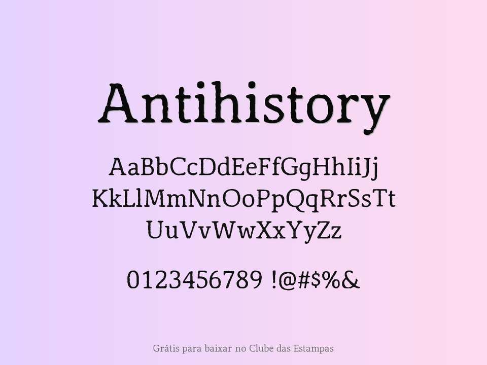 Fonte Antihistory Grátis Para Baixar