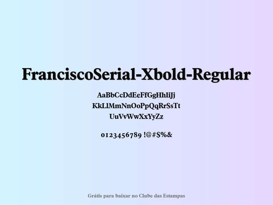 Fonte Franciscoserial Xbold Regular Grátis Para Baixar