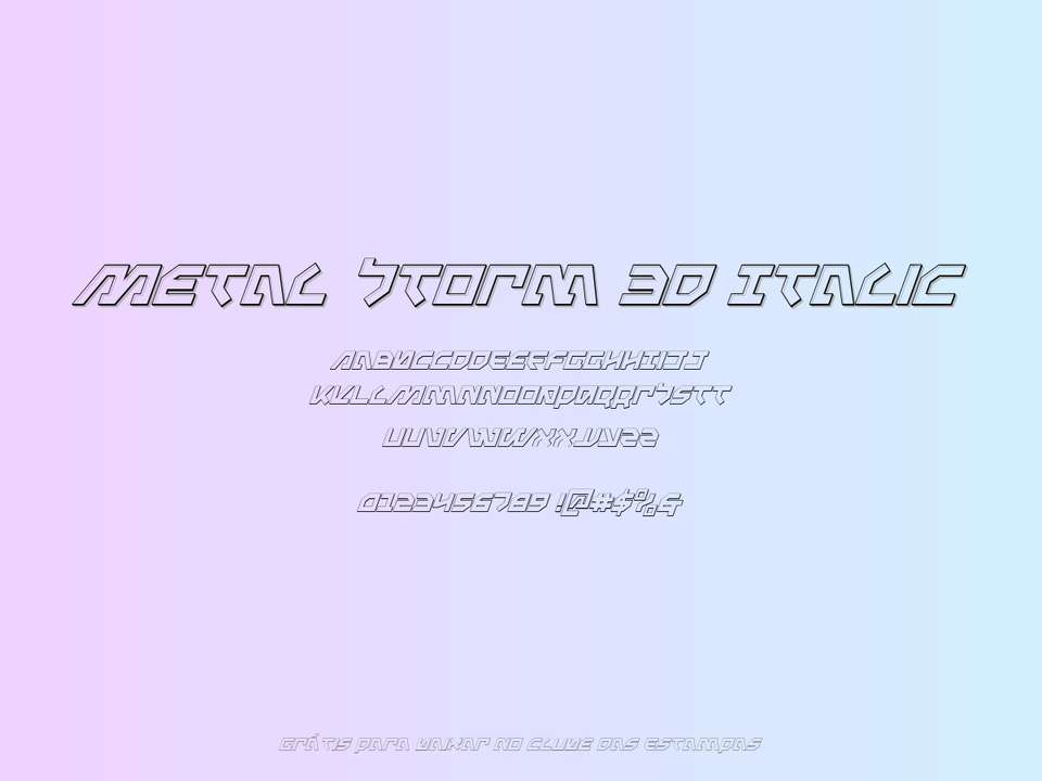 Fonte Metal Storm 3d Italic Grátis Para Baixar