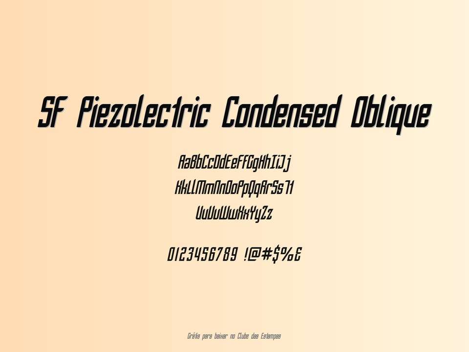 Fonte Sf Piezolectric Condensed Oblique Grátis Para Baixar