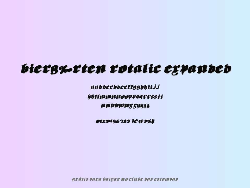 Fonte Bierg‰rten Rotalic Expanded Grátis Para Baixar