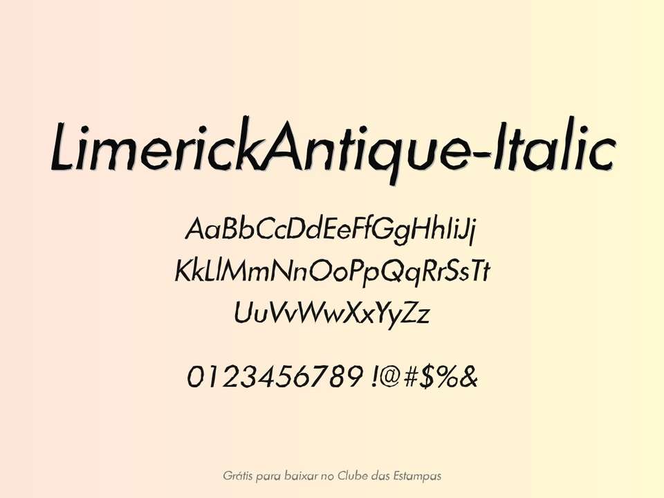 Fonte Limerickantique Italic Grátis Para Baixar