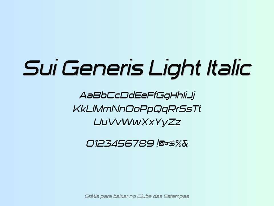 Fonte Sui Generis Light Italic Grátis Para Baixar