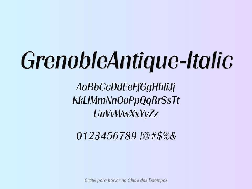 Fonte Grenobleantique Italic Grátis Para Baixar