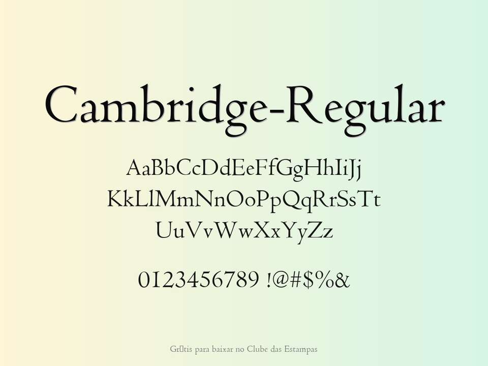 Fonte Cambridge Regular Grátis Para Baixar