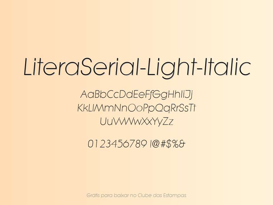 Fonte Literaserial Light Italic Grátis Para Baixar