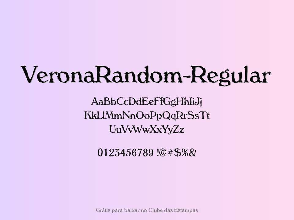 Fonte Veronarandom Regular Grátis Para Baixar