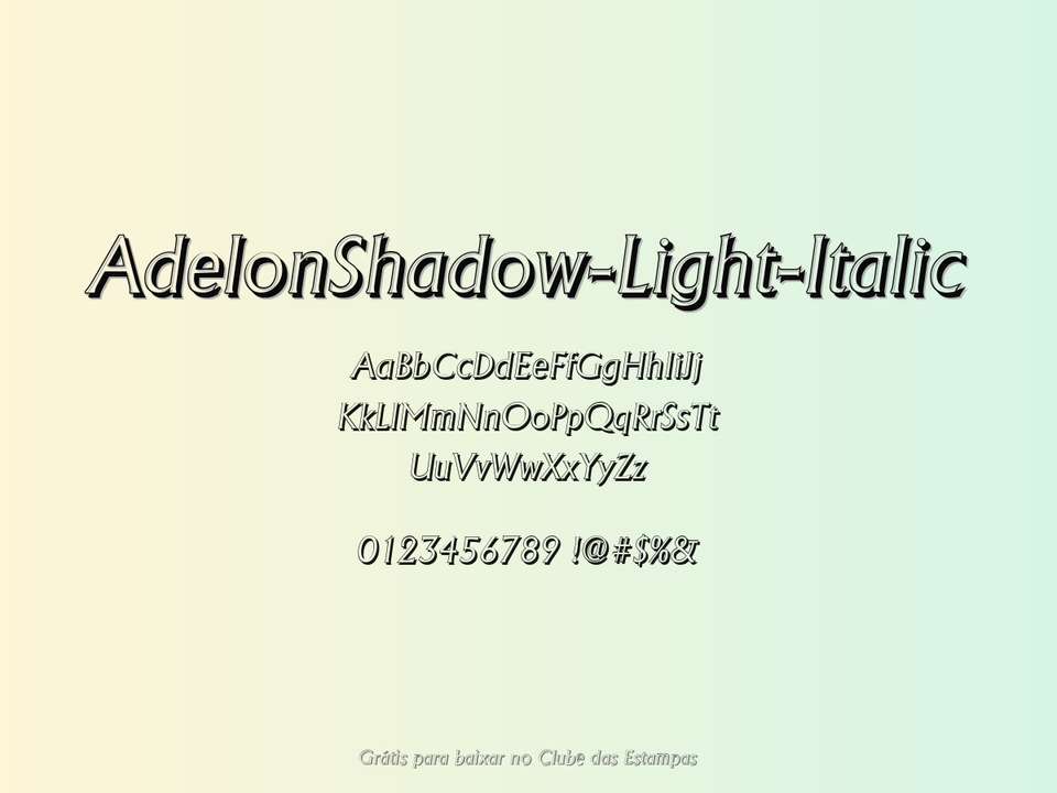 Fonte Adelonshadow Light Italic Grátis Para Baixar