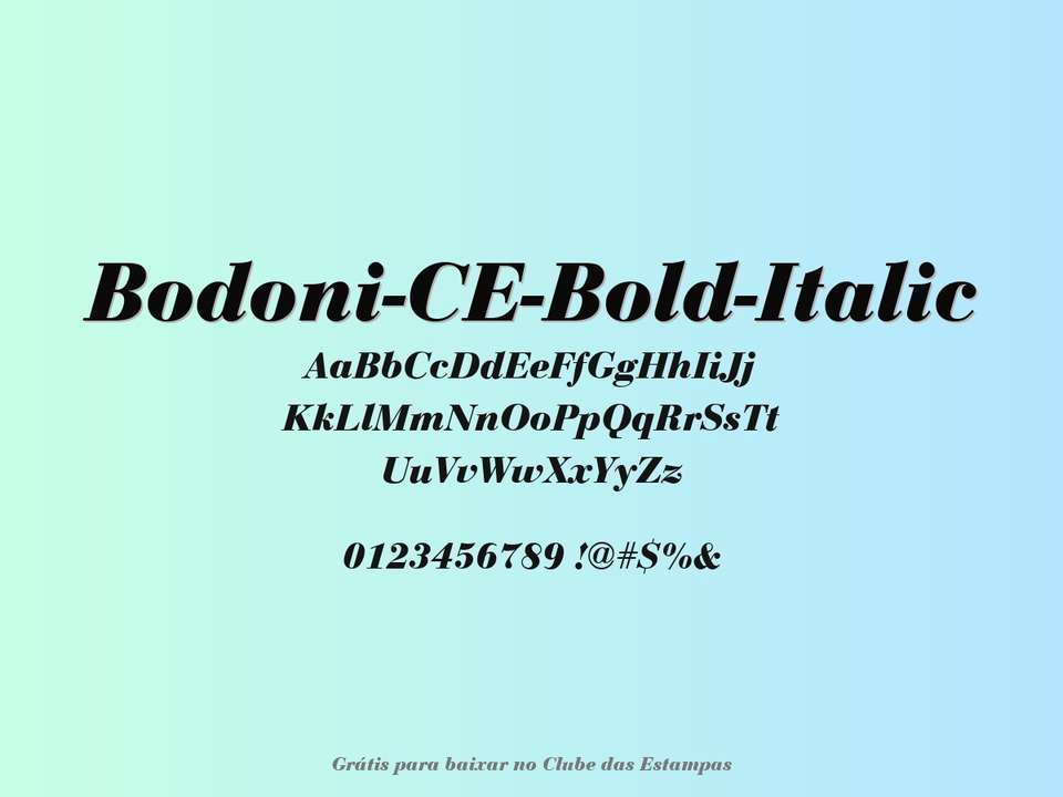 Fonte Bodoni Ce Bold Italic Grátis Para Baixar