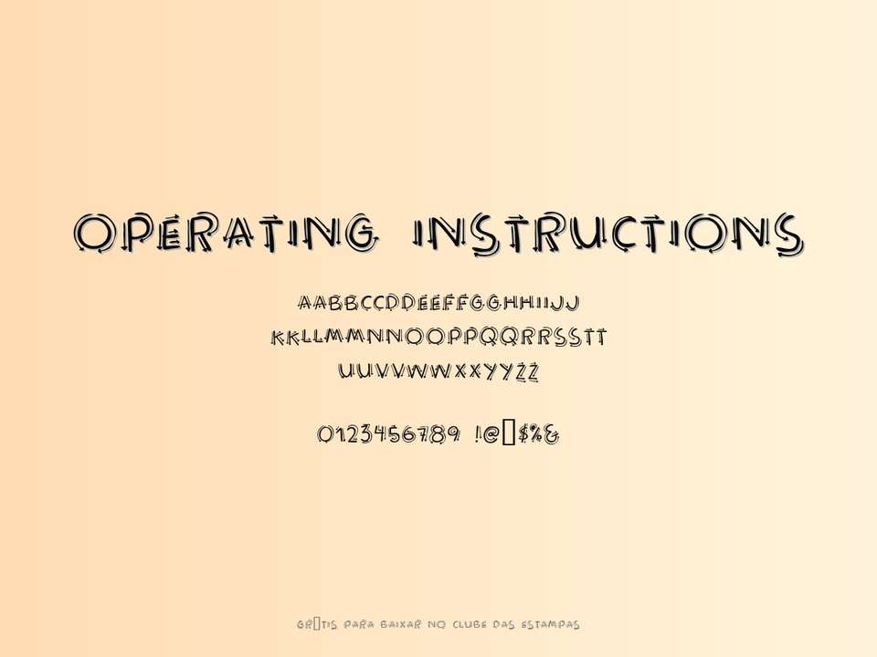 Fonte Operating Instructions Grátis Para Baixar
