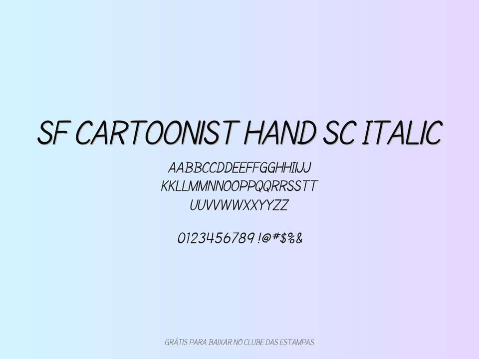 Fonte Sf Cartoonist Hand Sc Italic Grátis Para Baixar