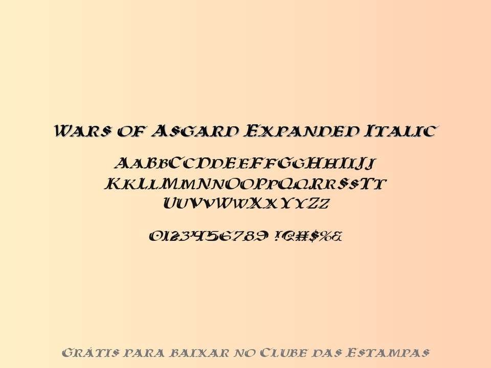 Fonte Wars Of Asgard Expanded Italic Grátis Para Baixar