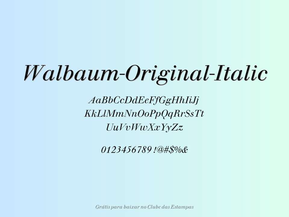 Fonte Walbaum Original Italic Grátis Para Baixar
