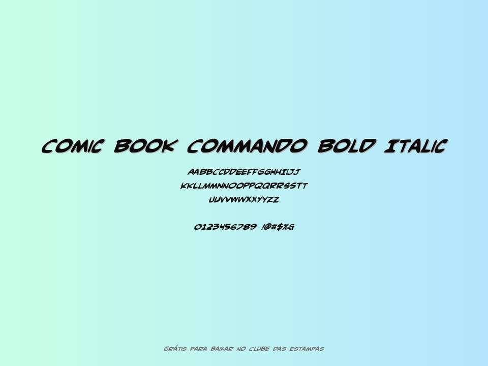 Fonte Comic Book Commando Bold Italic Grátis Para Baixar