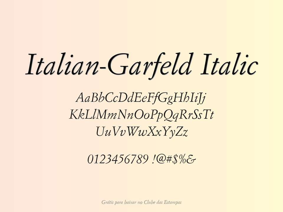 Fonte Italian Garfeld Italic Grátis Para Baixar