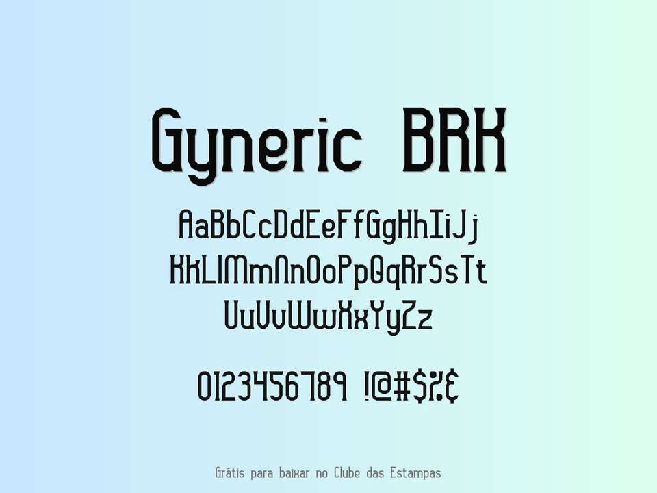 Fonte Gyneric Brk Grátis Para Baixar
