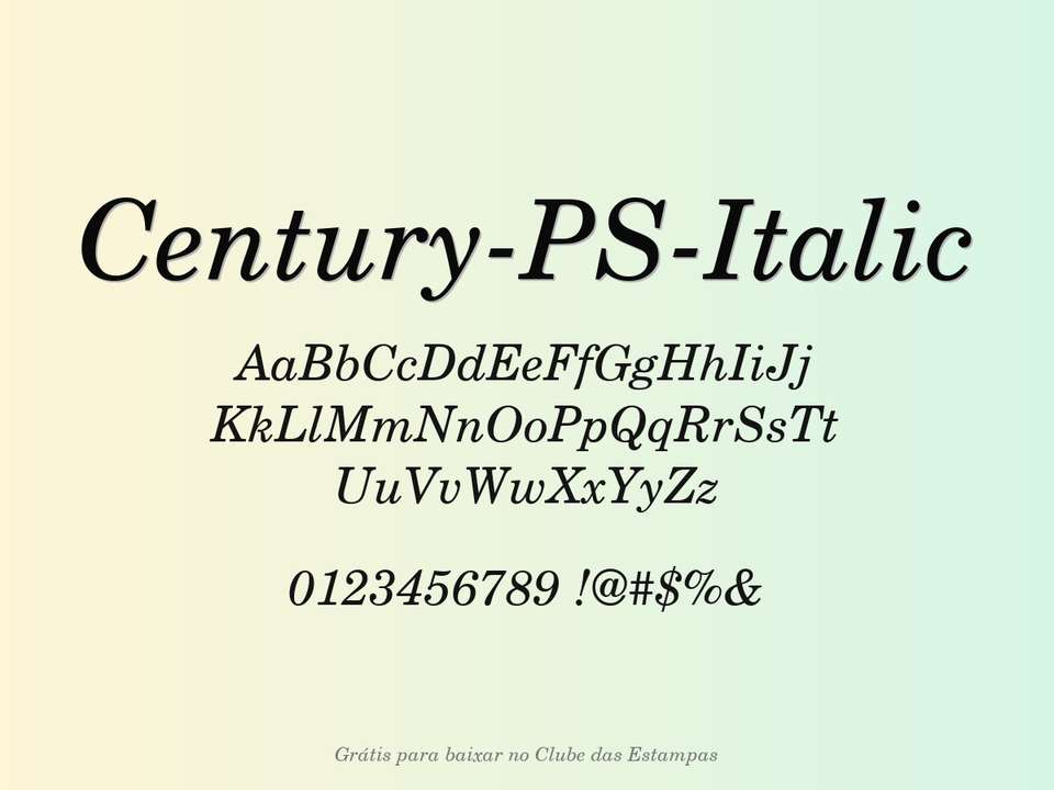 Fonte Century Ps Italic Grátis Para Baixar