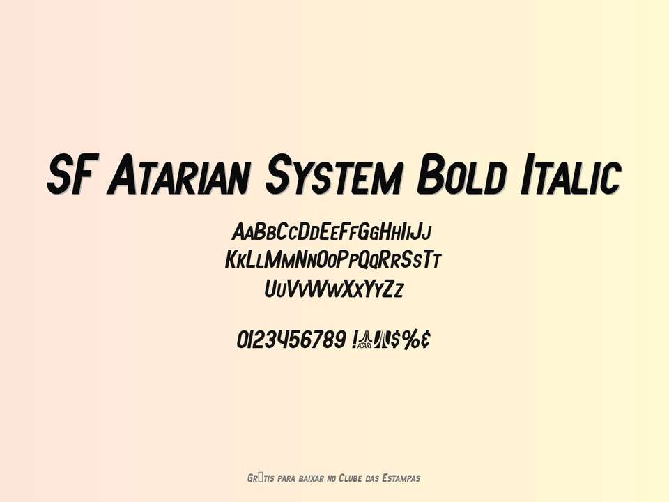 Fonte Sf Atarian System Bold Italic Grátis Para Baixar