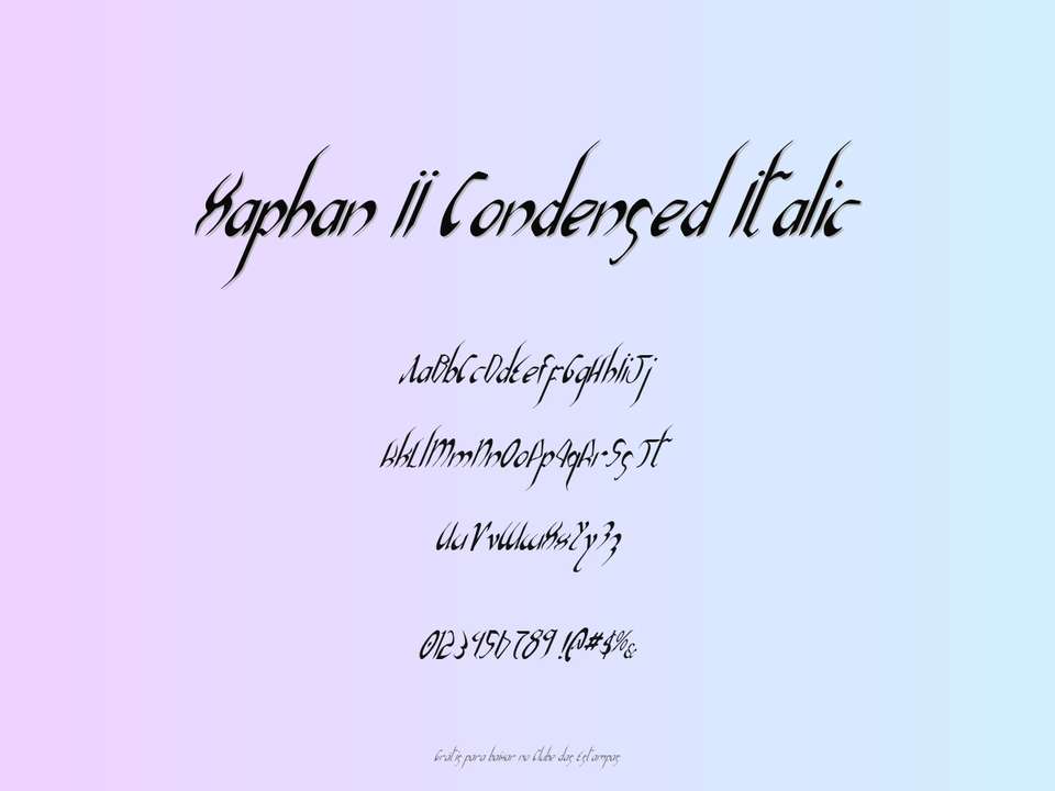 Fonte Xaphan Ii Condensed Italic Grátis Para Baixar