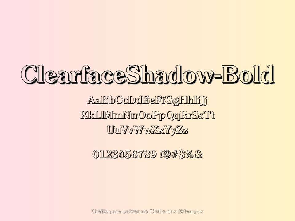 Fonte Clearfaceshadow Bold Grátis Para Baixar