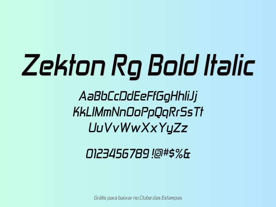 Fonte Zekton Rg Bold Italic Grátis Para Baixar
