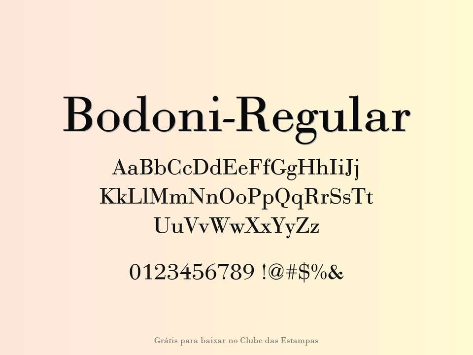Fonte Bodoni Regular Grátis Para Baixar