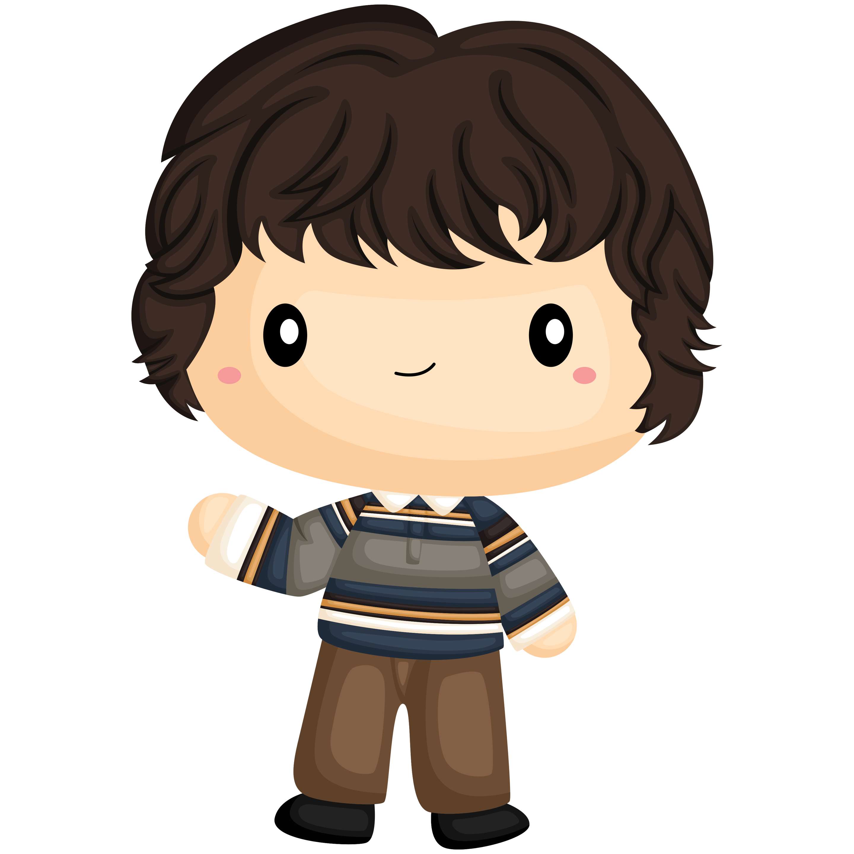 Menino Cartoon Cabelos Castanhos Desenho Animado Png Grátis Para Baixar