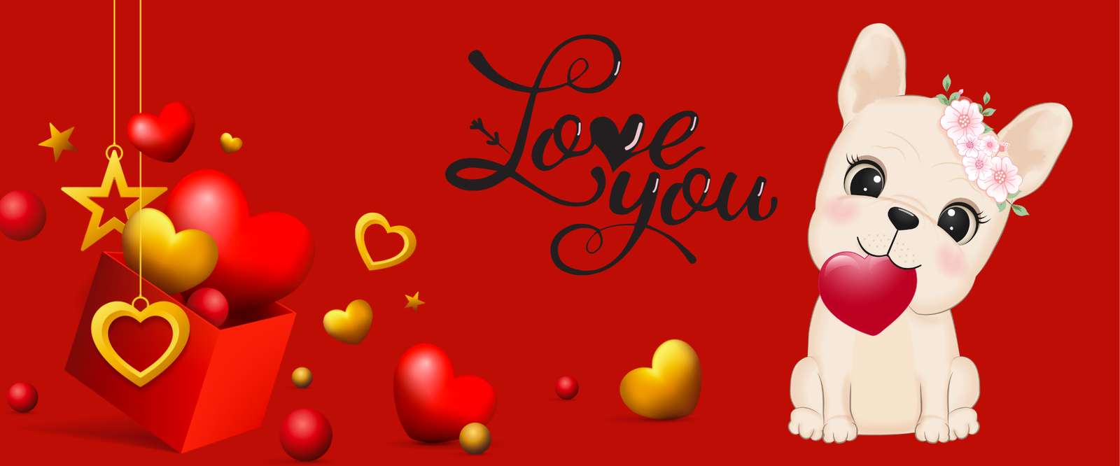 Ilustração De Cachorro Com Texto Love You Amor Png Arte Para Caneca Grátis Pra Baixar