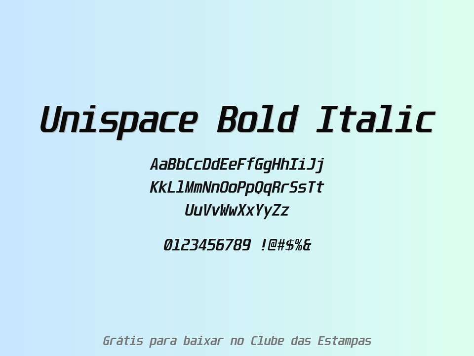 Fonte Unispace Bold Italic Grátis Para Baixar