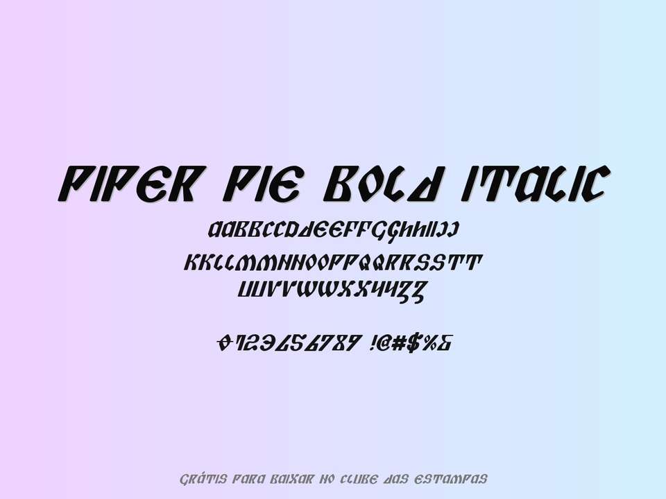 Fonte Piper Pie Bold Italic Grátis Para Baixar