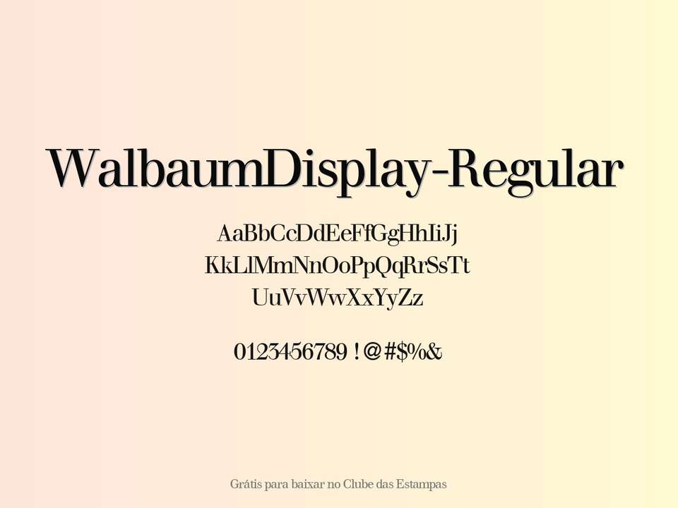 Fonte Walbaumdisplay Regular Grátis Para Baixar