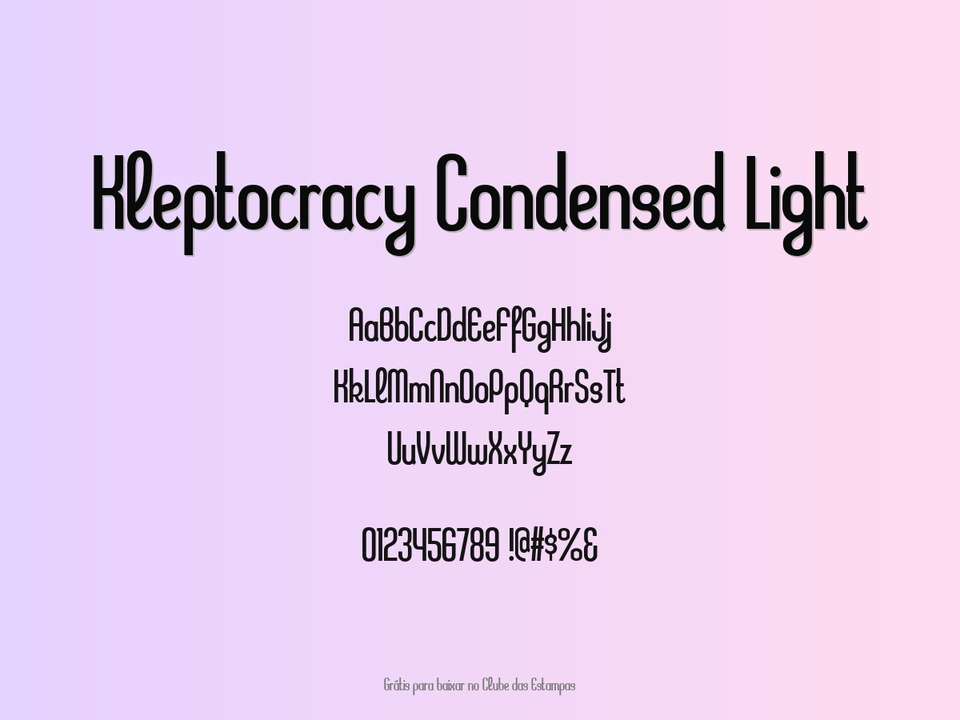 Fonte Kleptocracy Condensed Light Grátis Para Baixar