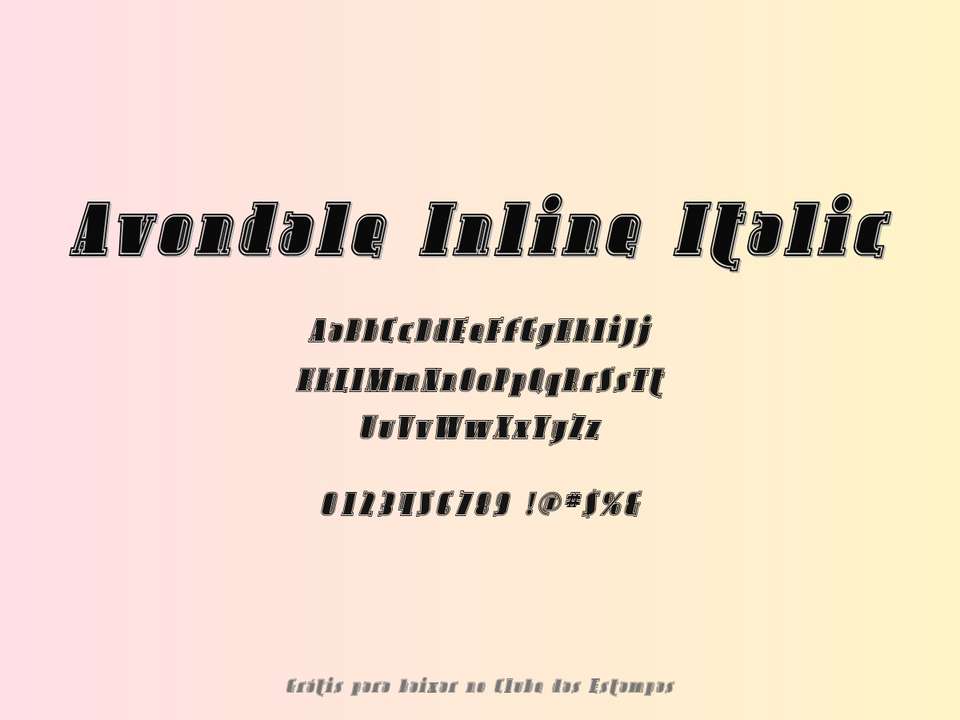 Fonte Avondale Inline Italic Grátis Para Baixar