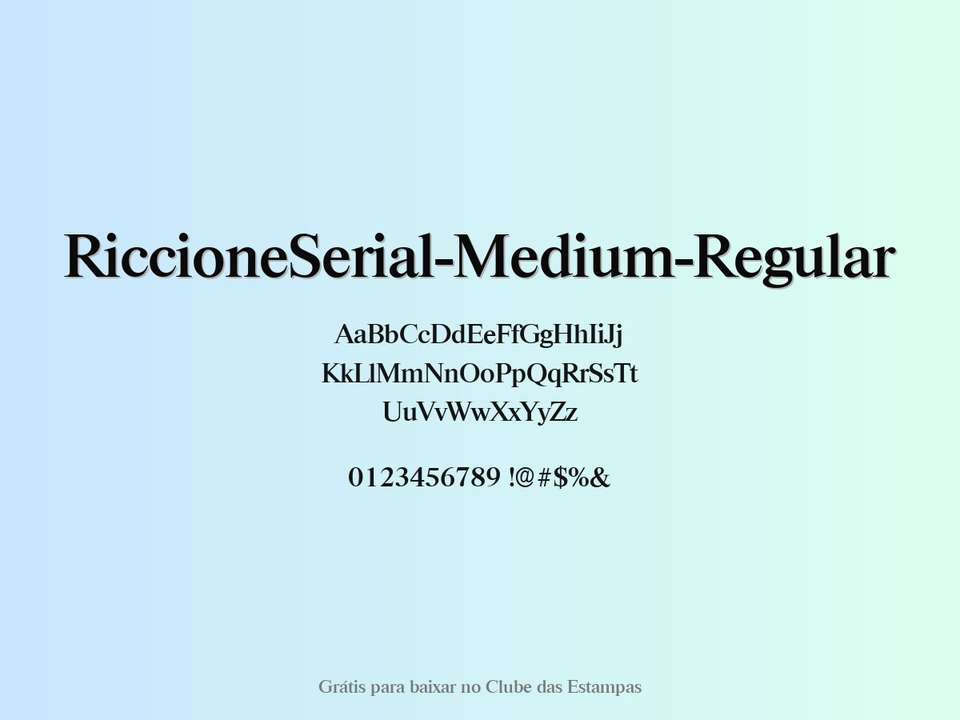 Fonte Riccioneserial Medium Regular Grátis Para Baixar