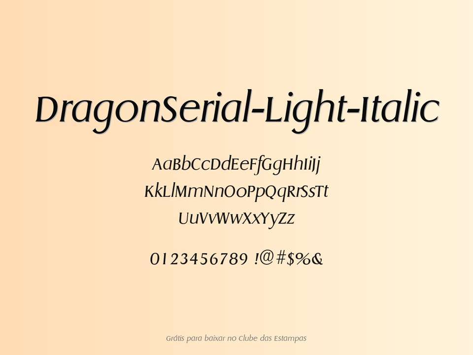 Fonte Dragonserial Light Italic Grátis Para Baixar