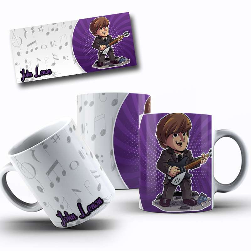 Arte Para Caneca John Lennon Personagem Cartoon 22
