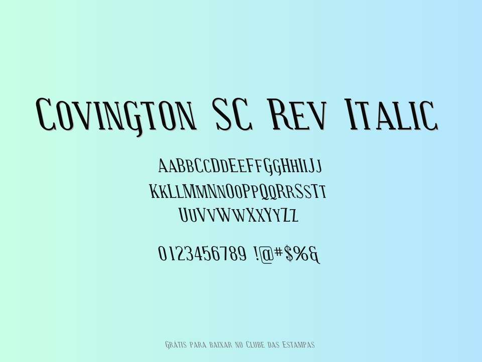 Fonte Covington Sc Rev Italic Grátis Para Baixar