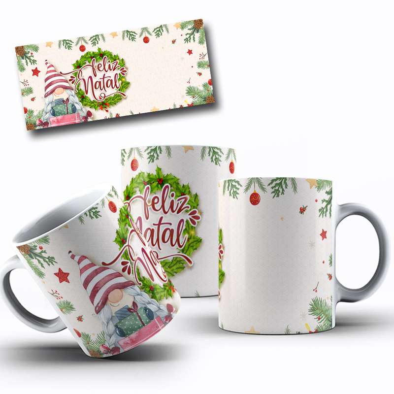 Arte Para Caneca Feliz Natal Personagem Cartão Natalino 19