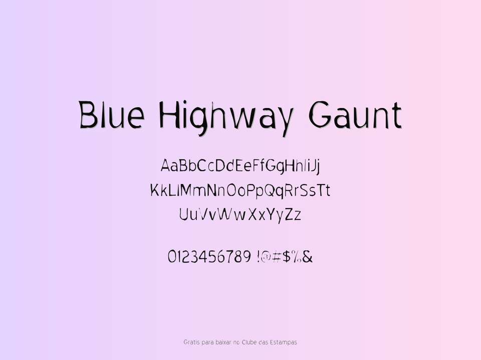 Fonte Blue Highway Gaunt Grátis Para Baixar