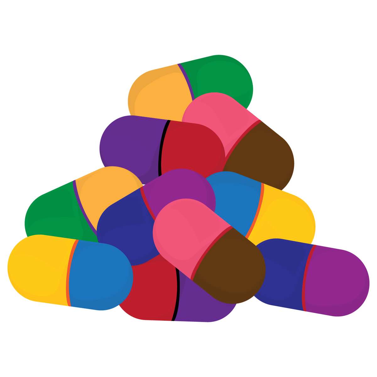 Pilhas De Comprimidos Coloridos Medicamentos Png Grátis Para Baixar