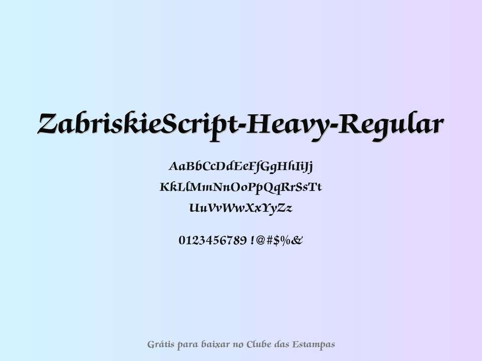 Fonte Zabriskiescript Heavy Regular Grátis Para Baixar