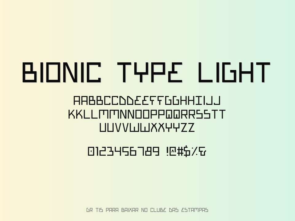 Fonte Bionic Type Light Grátis Para Baixar