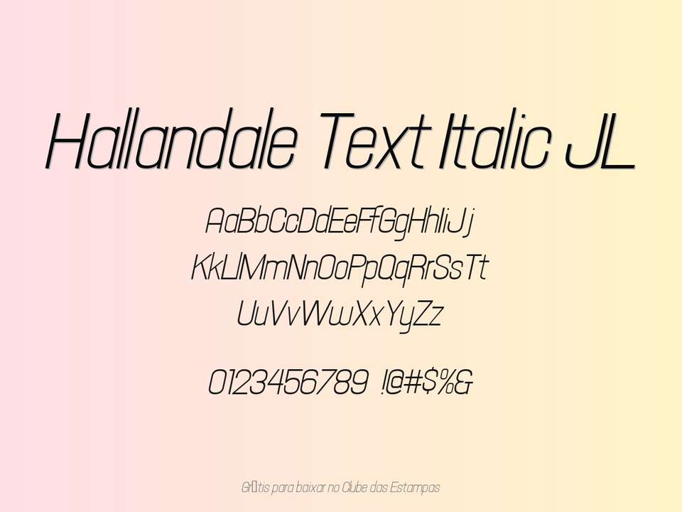 Fonte Hallandale Text Italic Jl Grátis Para Baixar