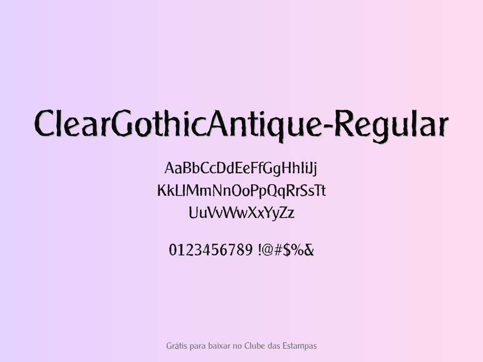 Fonte Cleargothicantique Regular Grátis Para Baixar