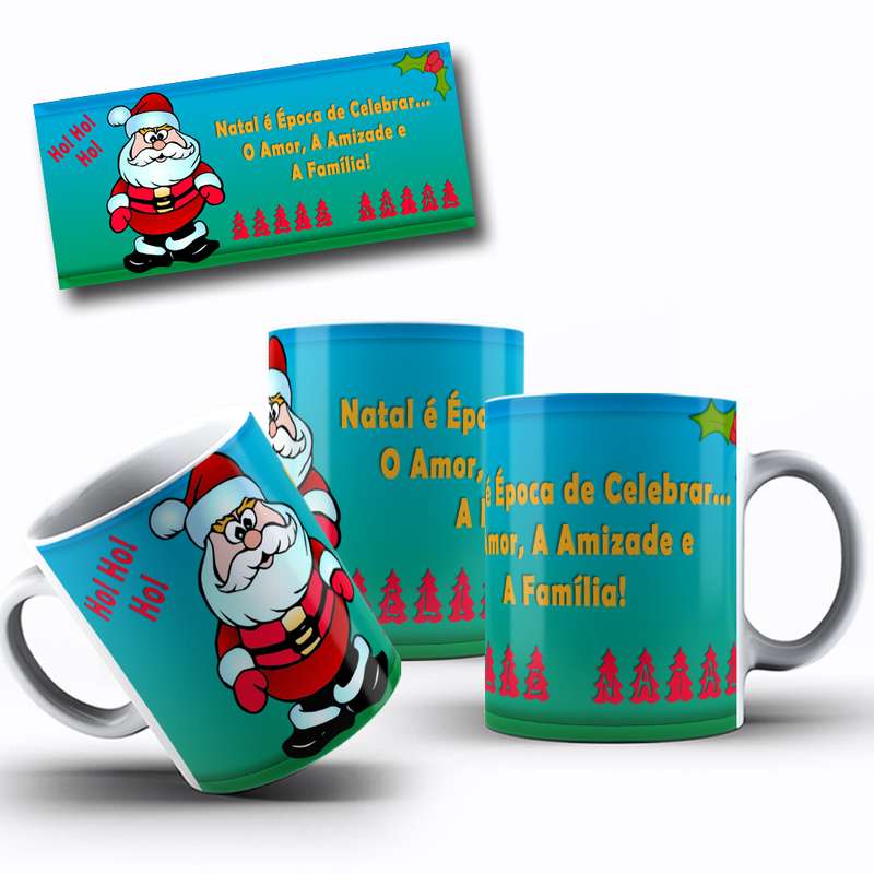 Arte Para Caneca Natal, Papai Noel, Celebrar, Amor, Amizade, Família, Cartoon 44