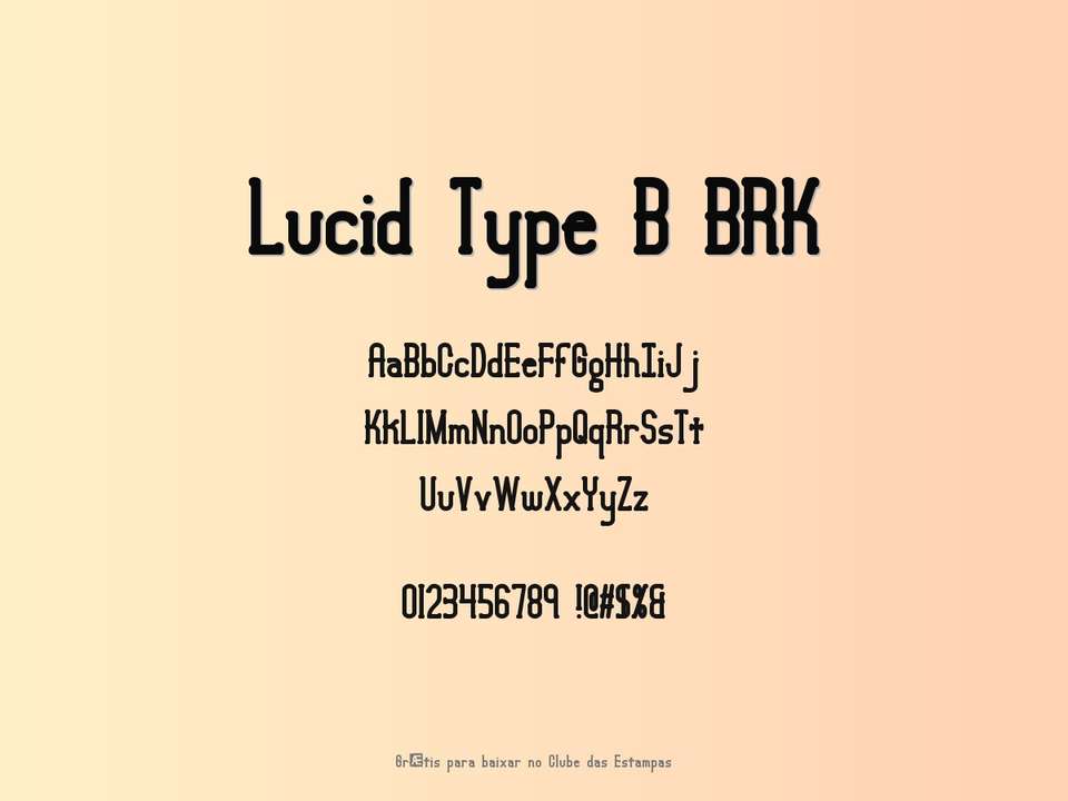 Fonte Lucid Type B Brk Grátis Para Baixar